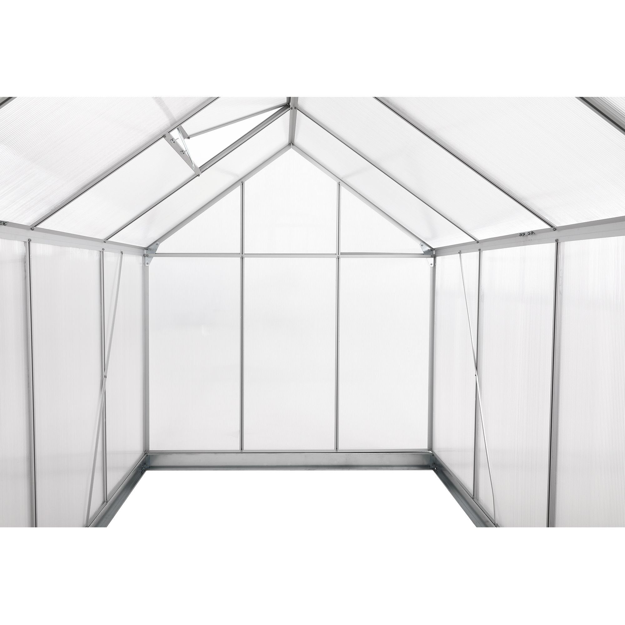 Zelsius Gewächshaus Aluminium Gewächshaus SET, 380 x 190 cm, inkl. Fundament, BxTxH: 190 x 380 x 195 cm, 6.00 mm Wandstärke