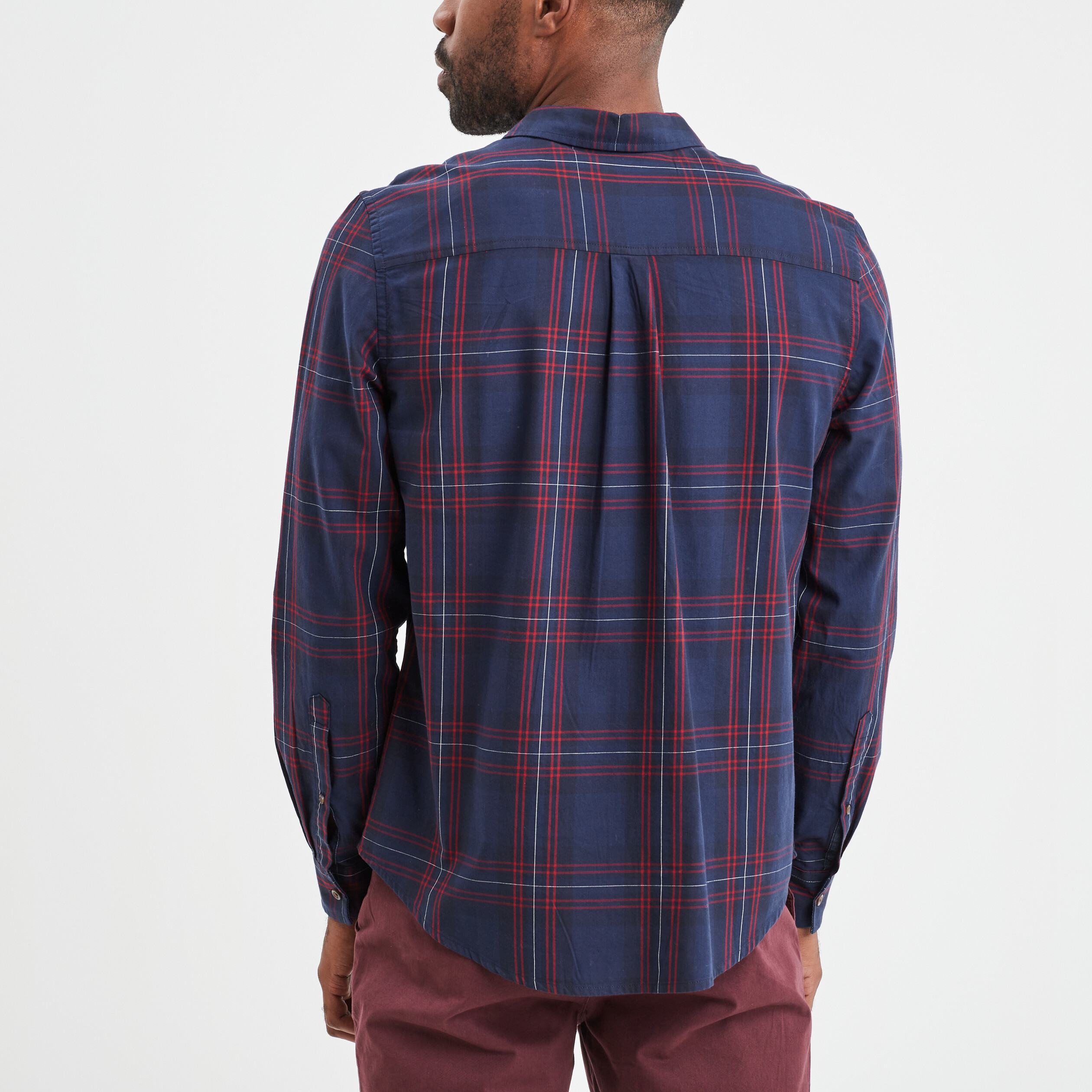 Chemise droite manches longues bleu marine homme | La Halle