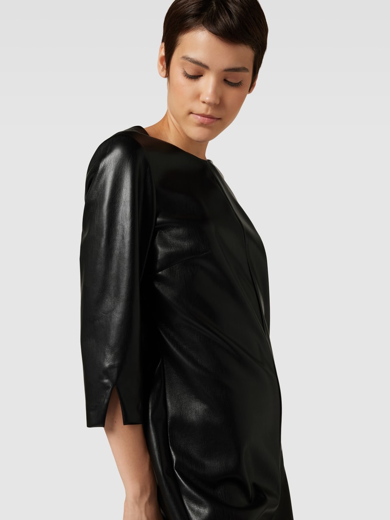 Minikleid in Leder-Optik in schwarz