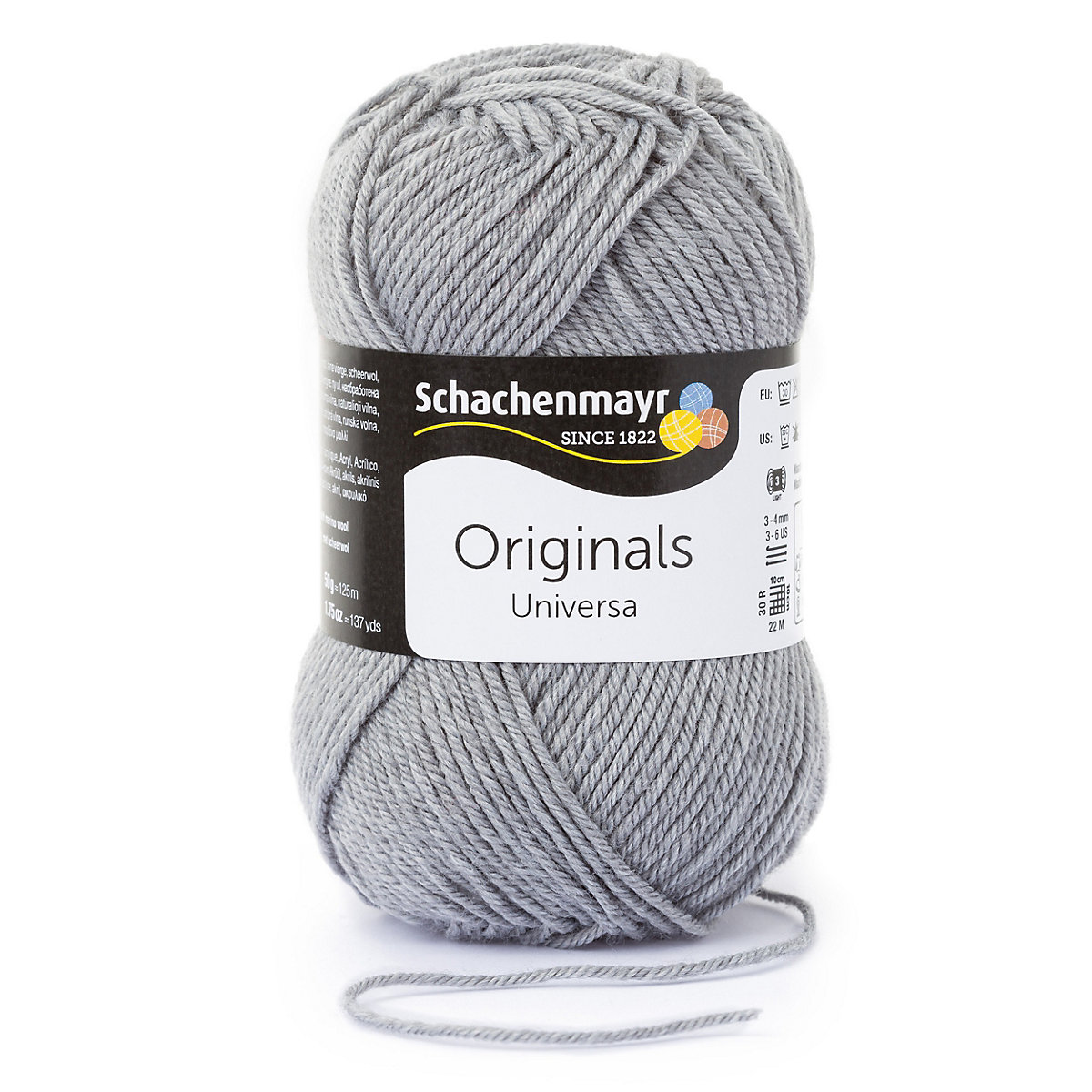 Handstrickgarne Universa, 50g Hellgrau Meliert