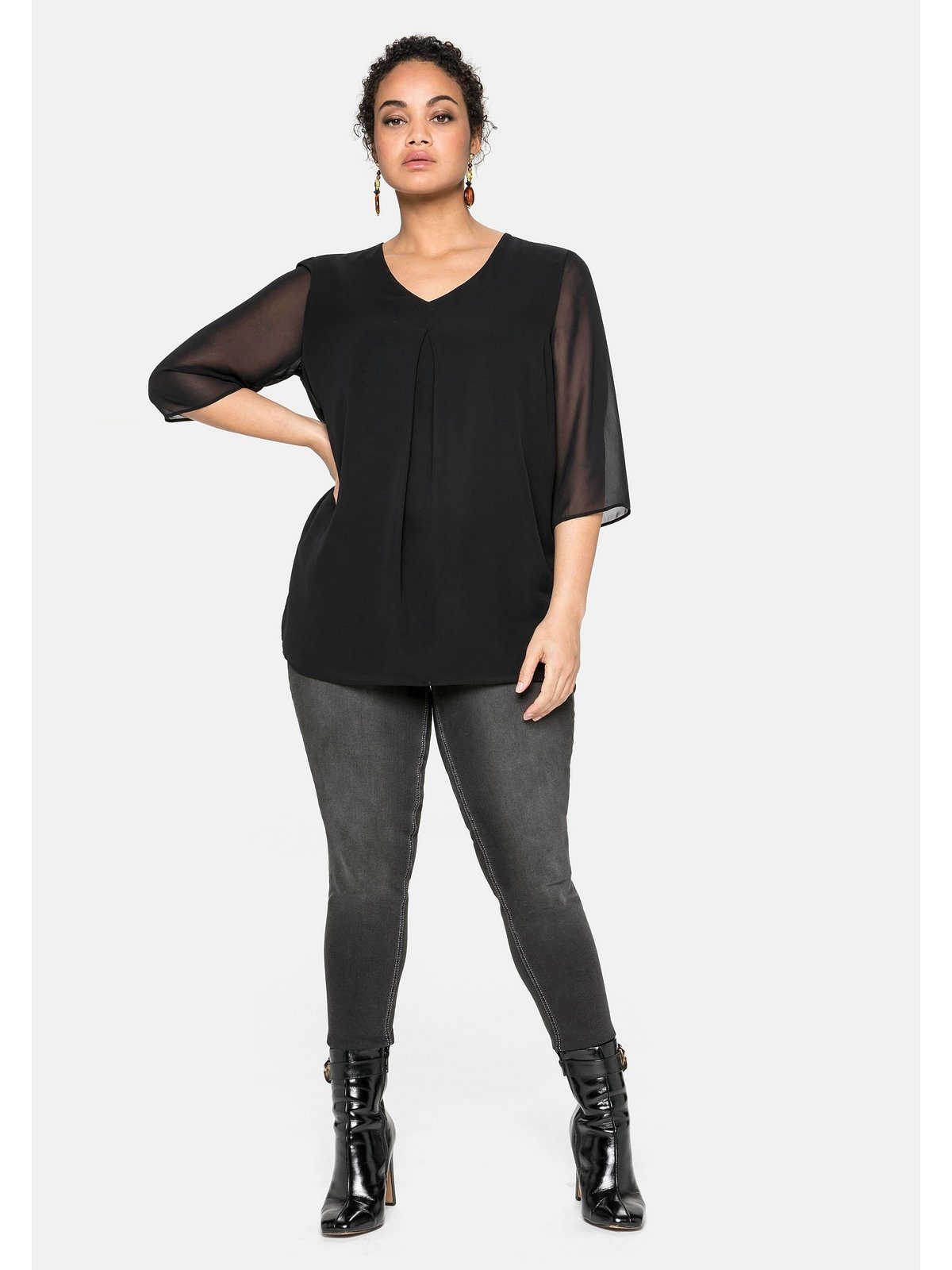 Sheego Tunika Große Größen im Lagenlook, mit Chiffon
