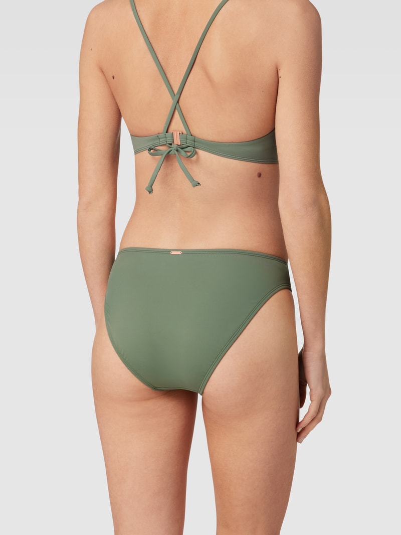 Bikini-Slip mit floralem Allover-Muster Modell 'RITA' in khaki