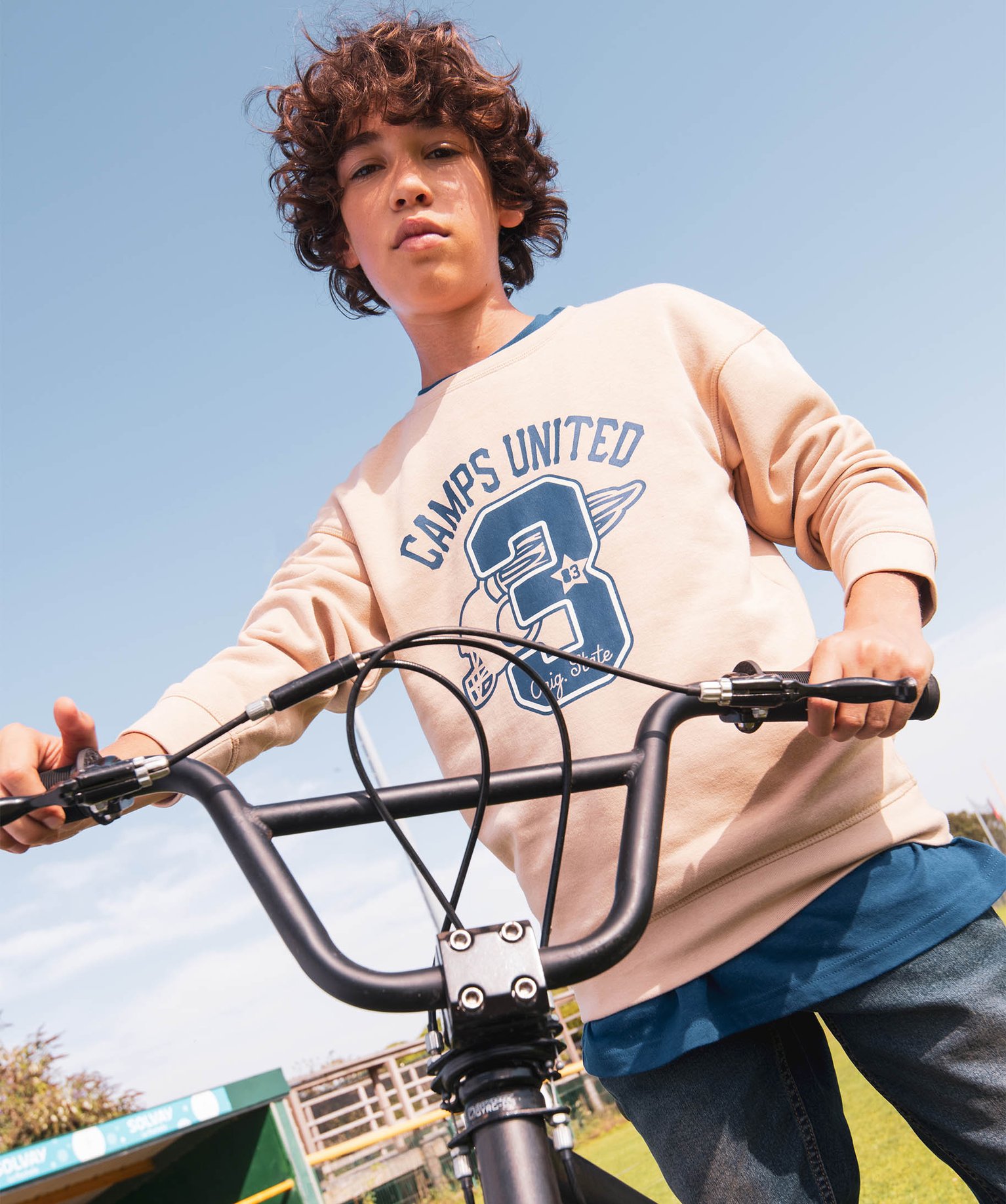 Sweat en molleton doux imprimé Garçon - Camps United beige | GEMO