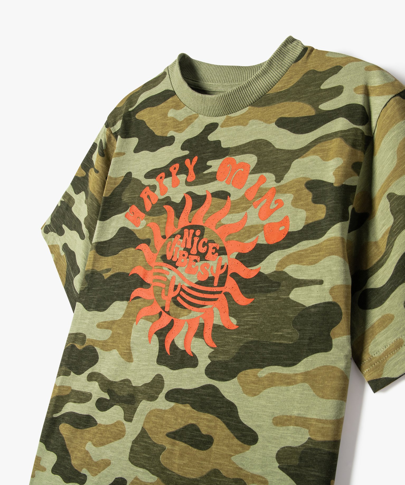 Tee-shirt Garçon à manches courtes à motif camouflage imprime | GEMO