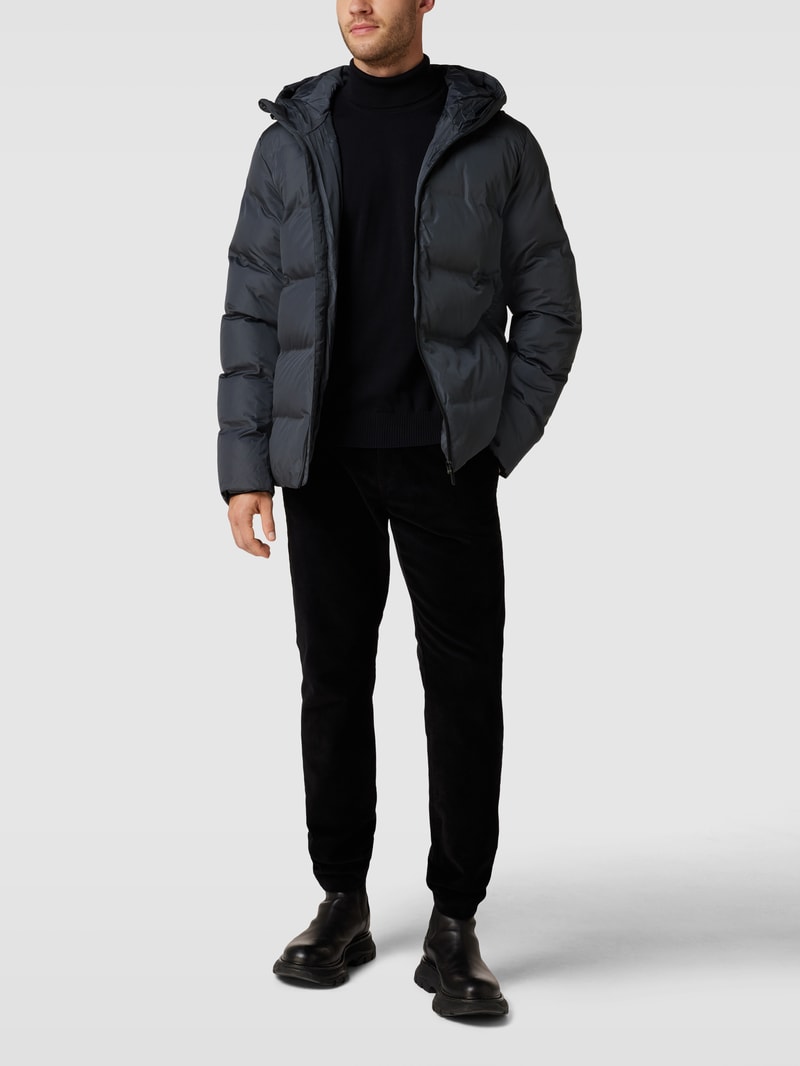 Steppjacke mit Label-Patch Modell 'Zommy' in anthrazit