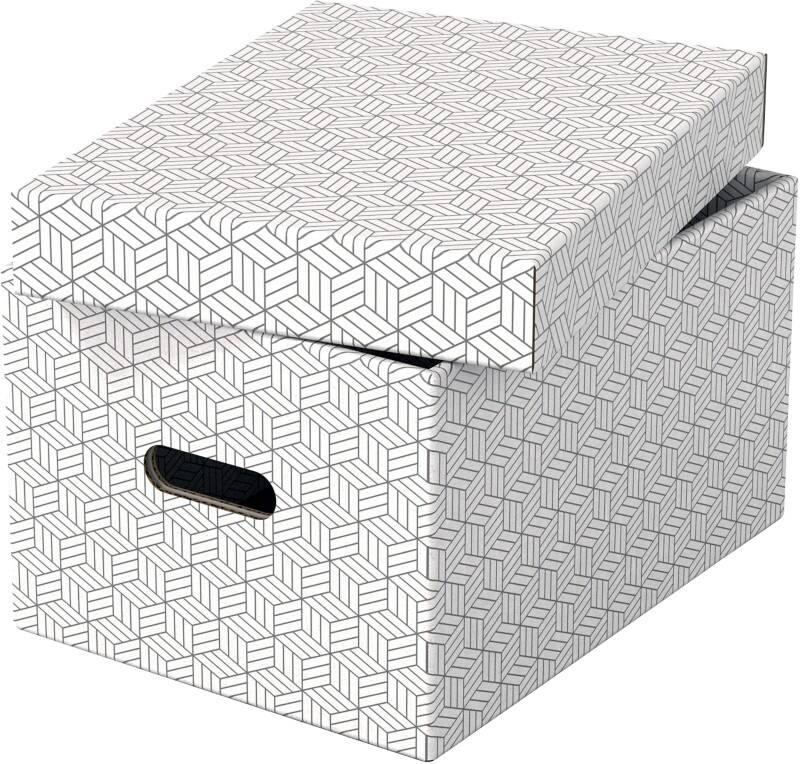 Esselte Home Aufbewahrungsbox 628282 Mittel 100% Recycelter Karton Weiß 265 x 365 x 205 mm 3 Stück