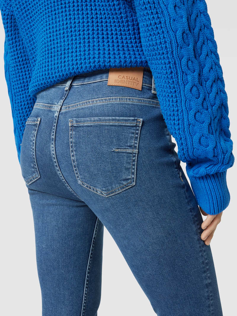 Slim Fit Jeans mit Knopf- und Reißverschluss in jeans