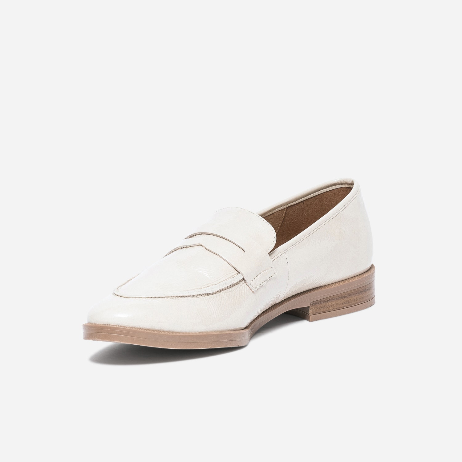 Mocassin ERAM FLEX écru en cuir verni