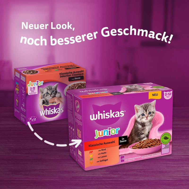 Multipack Whiskas Junior Frischebeutel 12 x 85 g