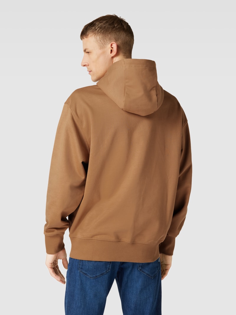 Hoodie mit Logo-Stitching Modell 'Sullivan' in beige