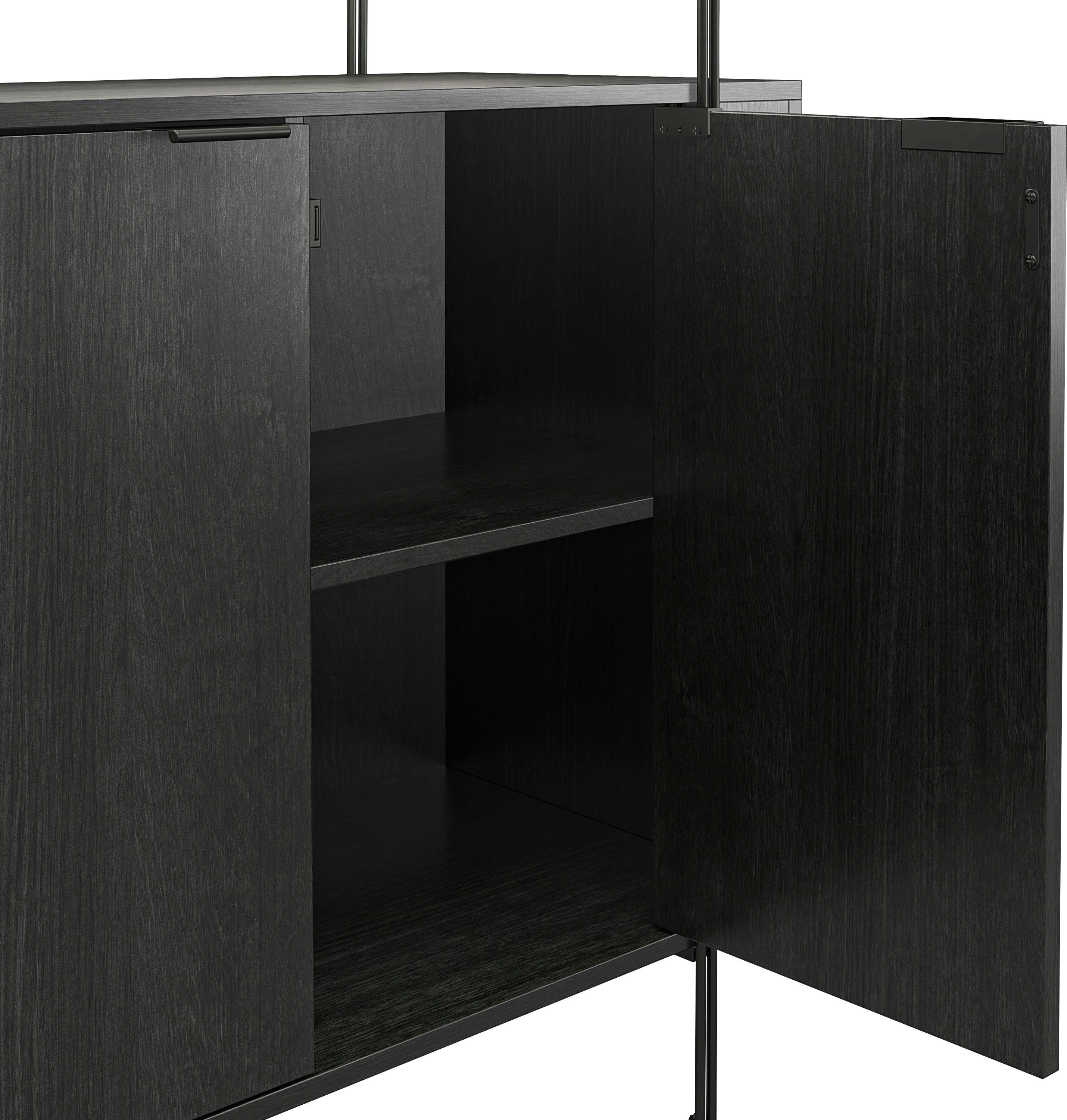Dorel Home Barschrank Wainwright mit Oberboden aus geriffeltem Glas, Breite 91,5 cm, Höhe 92 cm
