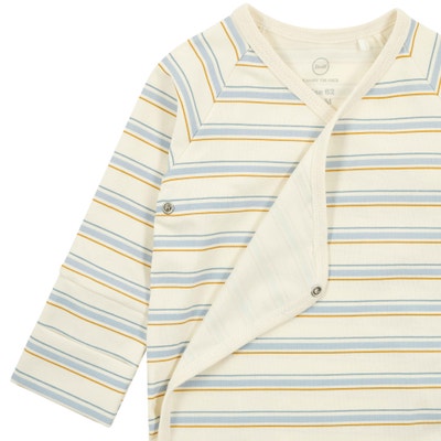 Wickelbody langarm, beige für Jungs