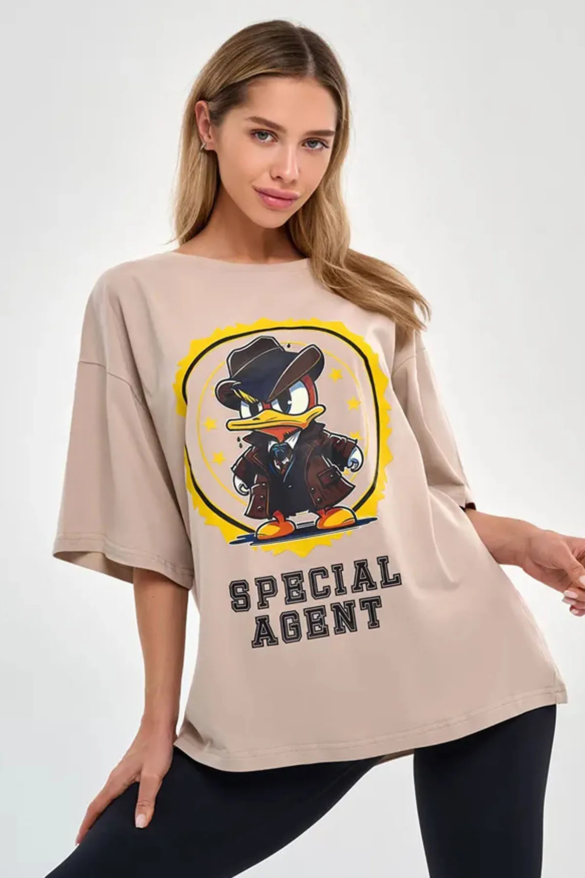 uyguntarz  Übergroßes Unisex-T-Shirt mit Special Agent-Aufdruck