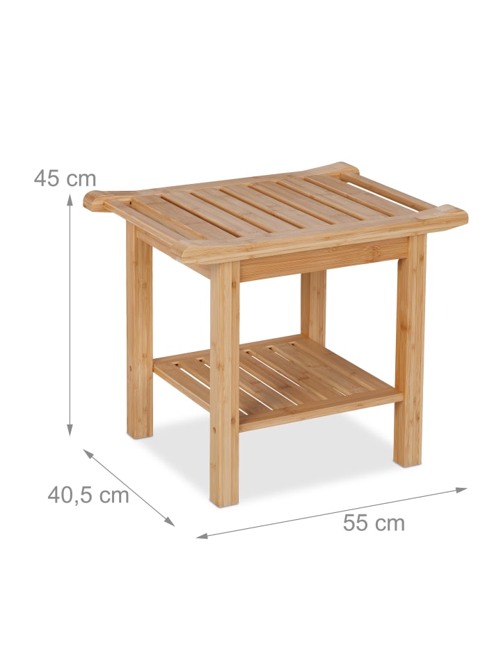 relaxdays Badhocker in Natur - (B)55 x (H)45 x (T)40,5 cm günstig kaufen onesize
