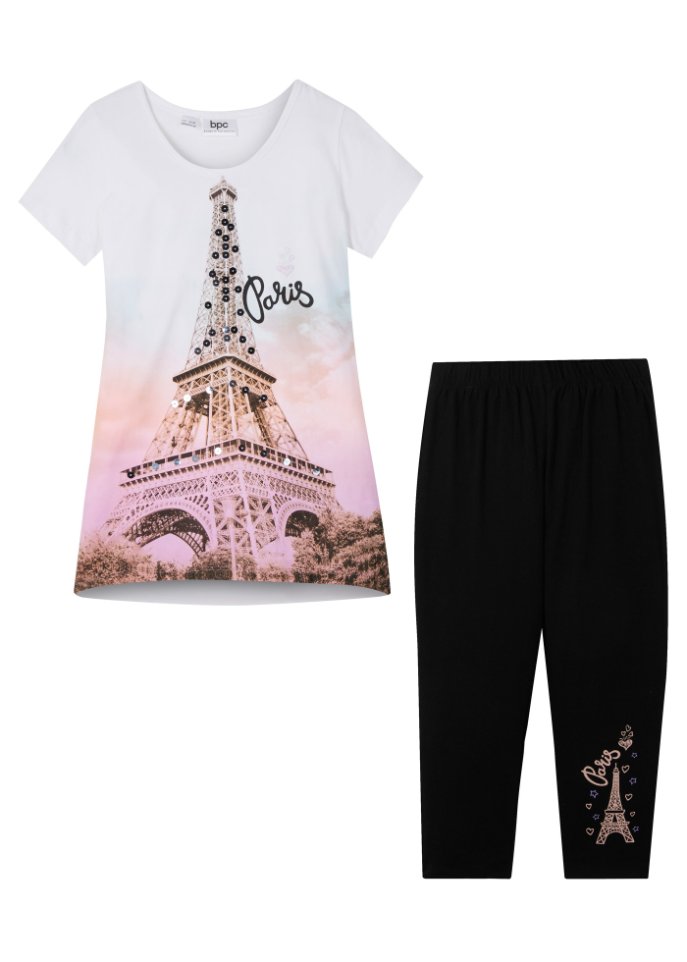 Mädchen Shirt + 3/4 Leggings (2-tlg) mit Bio-Baumwolle