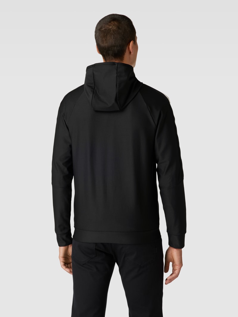 Sweatjacke mit Label-Print Modell 'Sicon' in schwarz