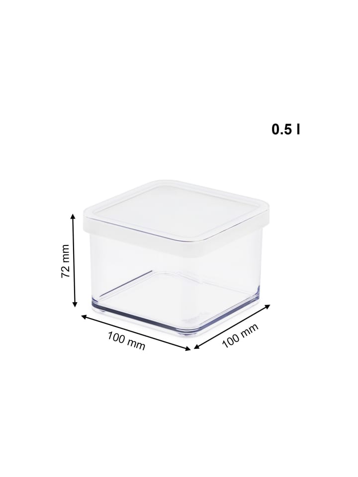Rotho Loft 5er-Set Vorratsbehälter mit Deckel, Kunststoff  in Transparent / Weiß günstig kaufen onesize