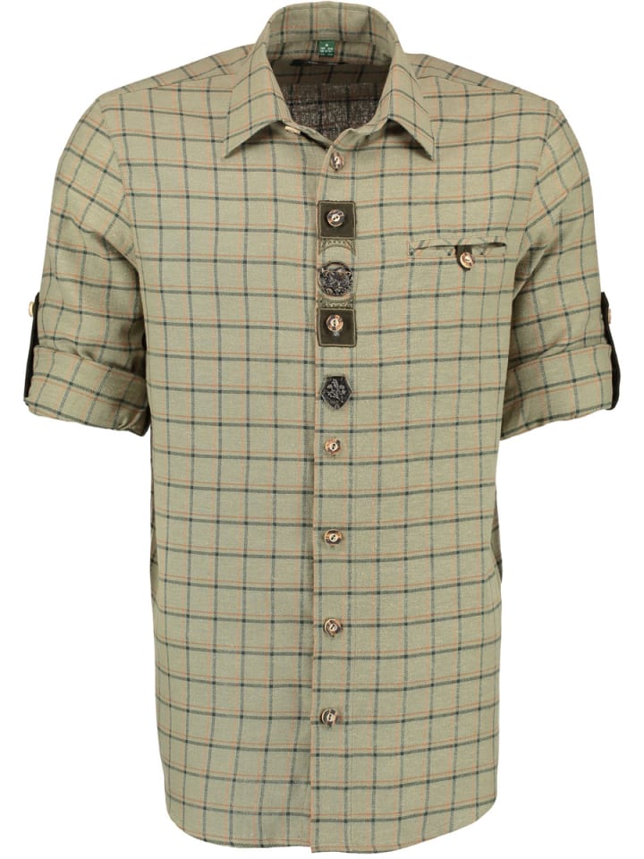 OS-Trachten Trachtenhemd Dulora in khaki/schlamm günstig kaufen