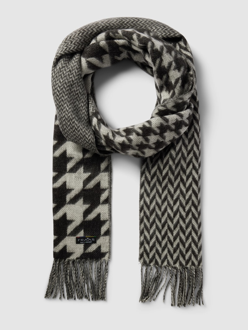 Schal mit Muster-Mix in schwarz