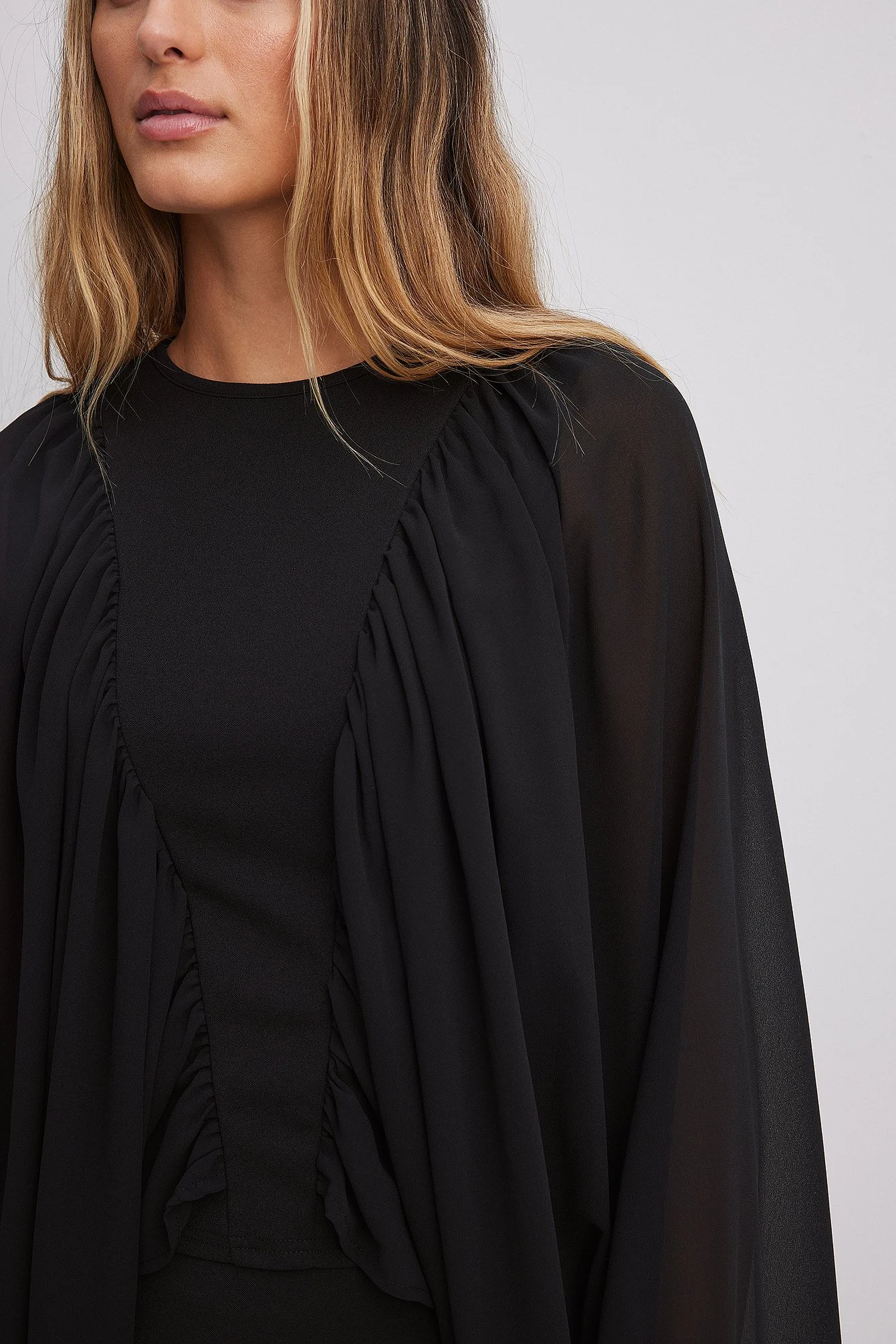 Ballonärmel Chiffonbluse