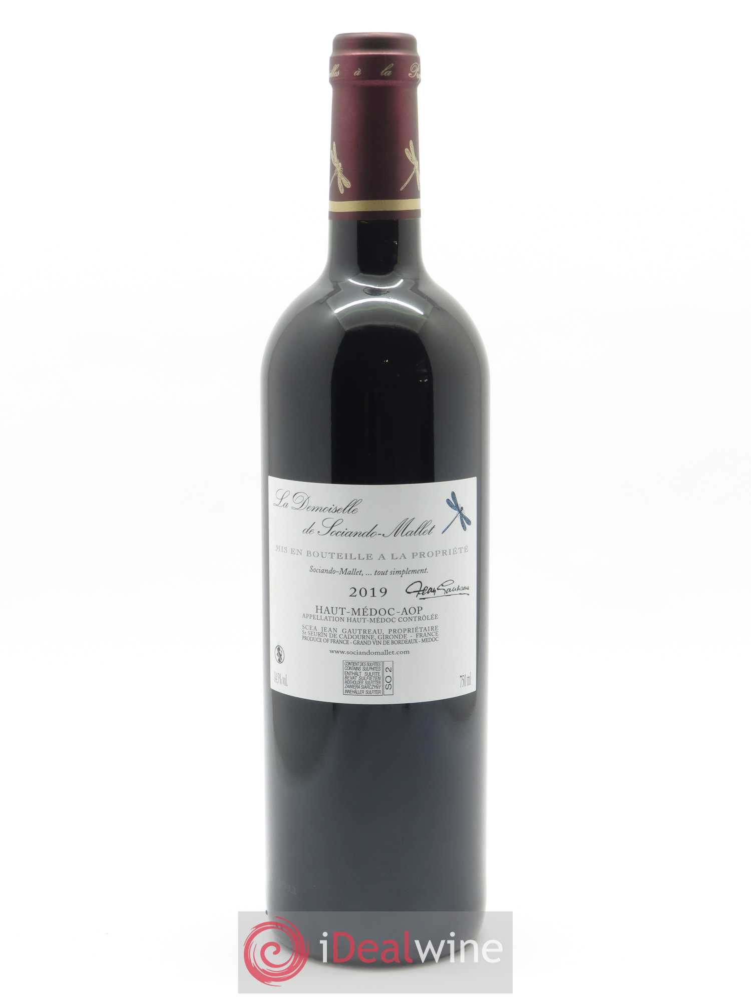 Demoiselle de Sociando Mallet Second Vin  2019 - Lot de 1 Bouteille