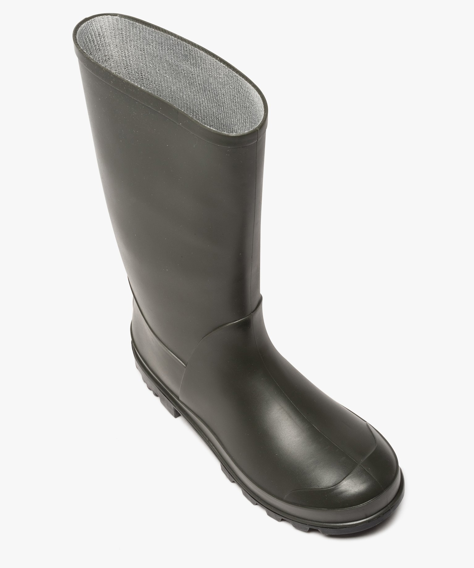 Bottes de pluie femme unies à semelle crantée kaki | GEMO