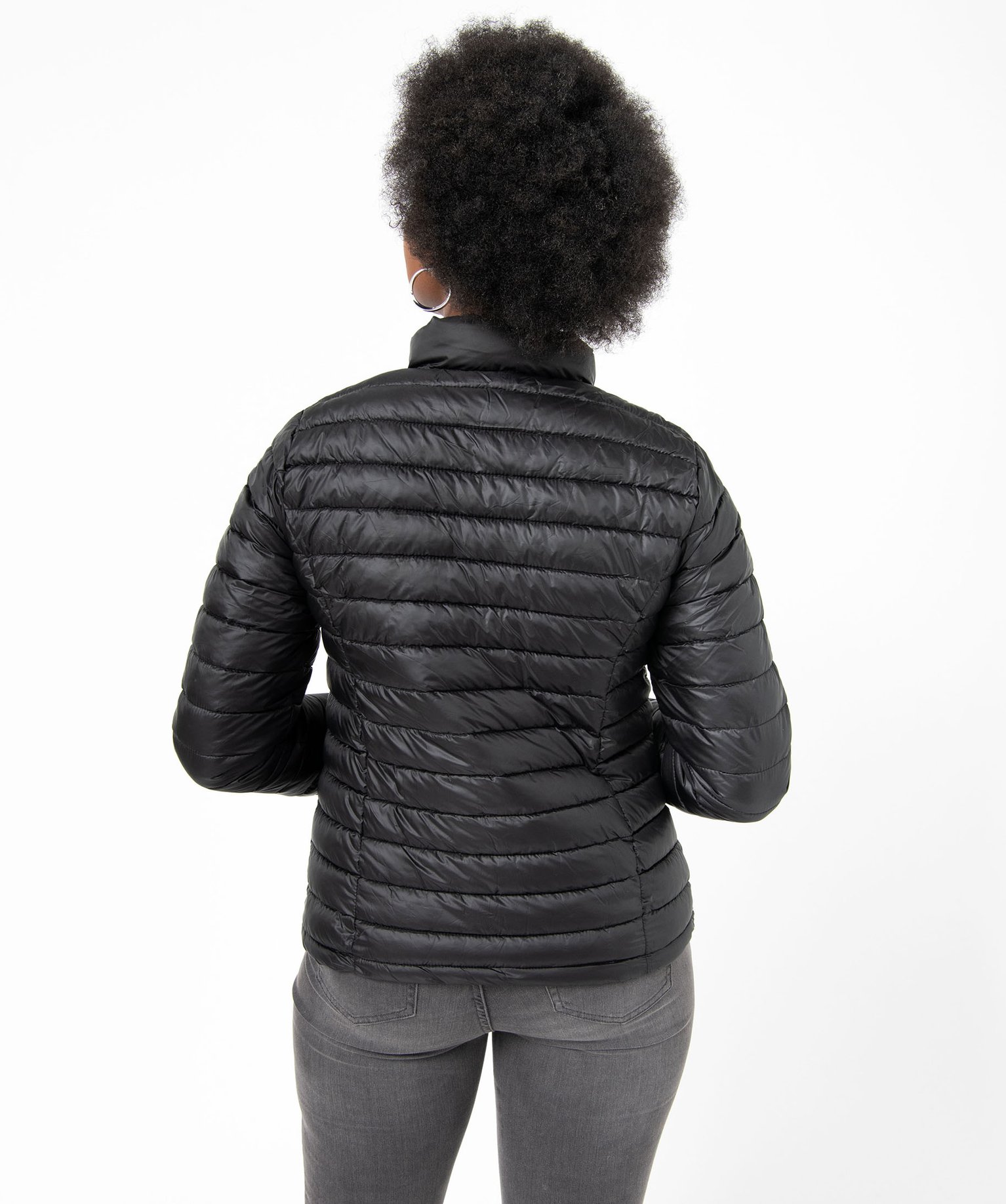 Doudoune à col montant avec rembourrage fin femme noir | GEMO