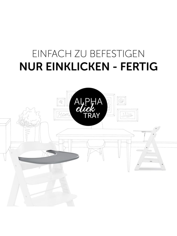 Hauck Hochstuhl Alpha Plus Grau - im Sparset inkl. Essbrett in grau günstig kaufen onesize