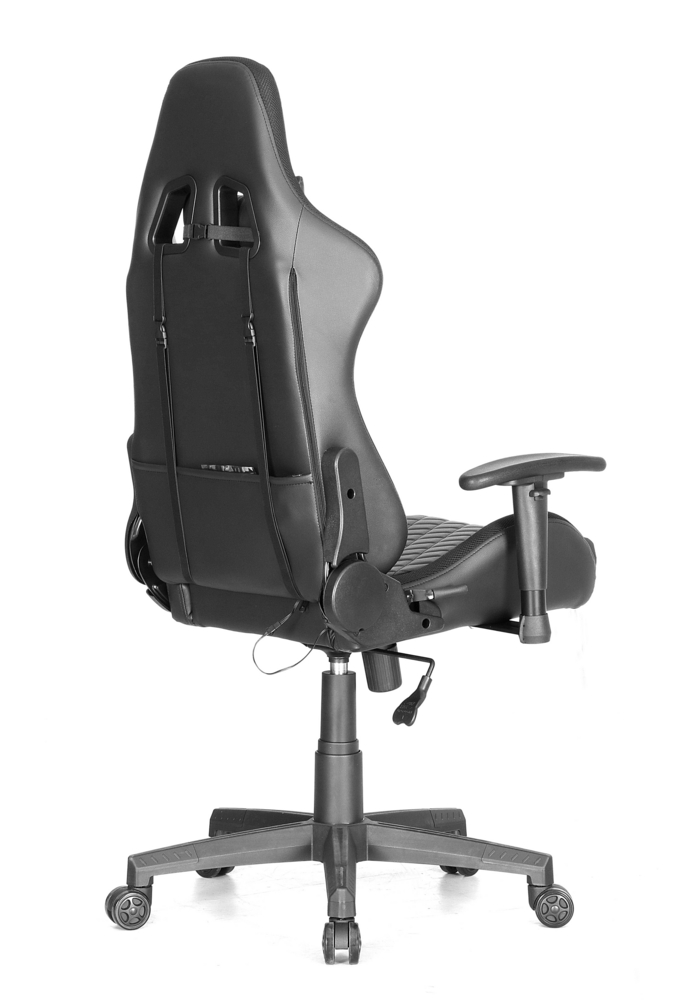 Happy Home Happy Home gepolsterter Gamingsessel mit Kissen & verstellbare Armlehne, schwarz