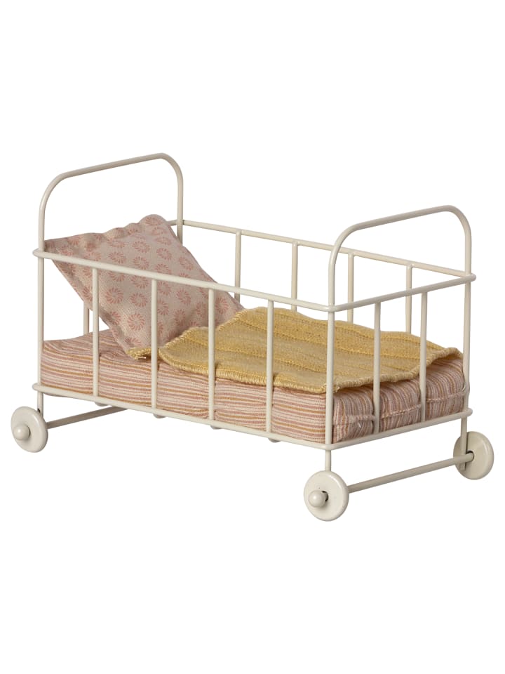 Maileg Kinderbett für Mikro Hase Weiß mit Bettwäsche Rosa 16 cm günstig kaufen onesize