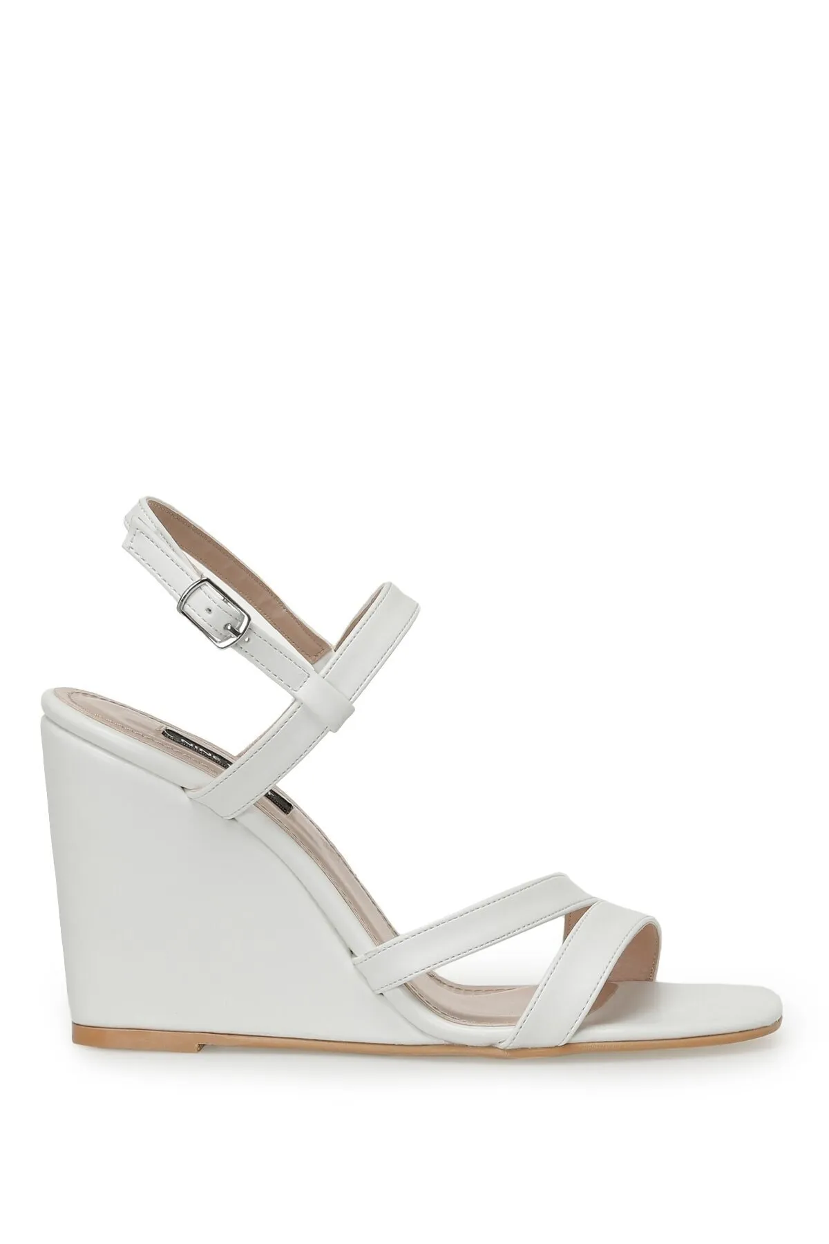 Nine West  MOEX 3FX Weiße Damen-Sandalen mit Keilabsatz