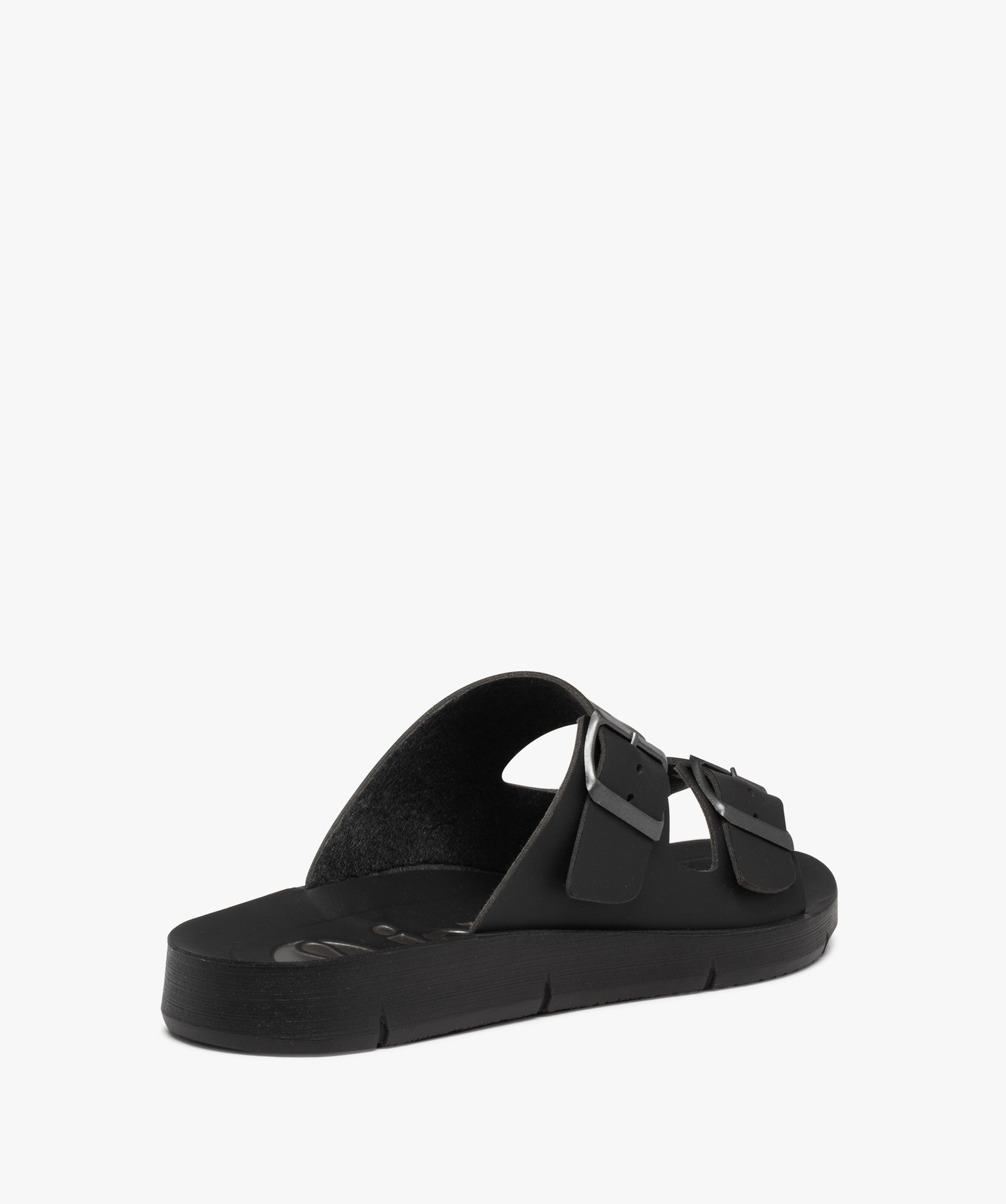Mules homme confort unies à brides ajustables noir | GEMO