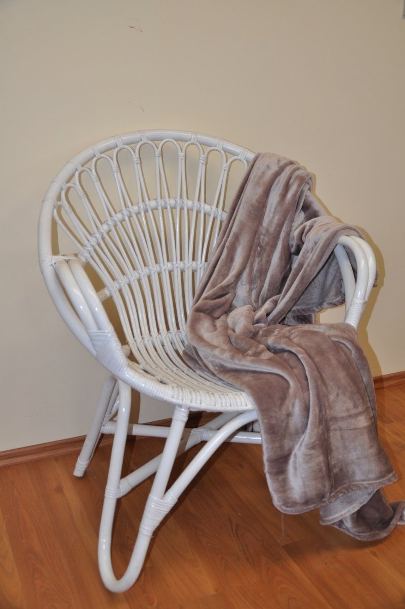 Rattani Rattanstuhl Rattansessel Lentera, Fb. Weiß Lackiert, inkl. Decke