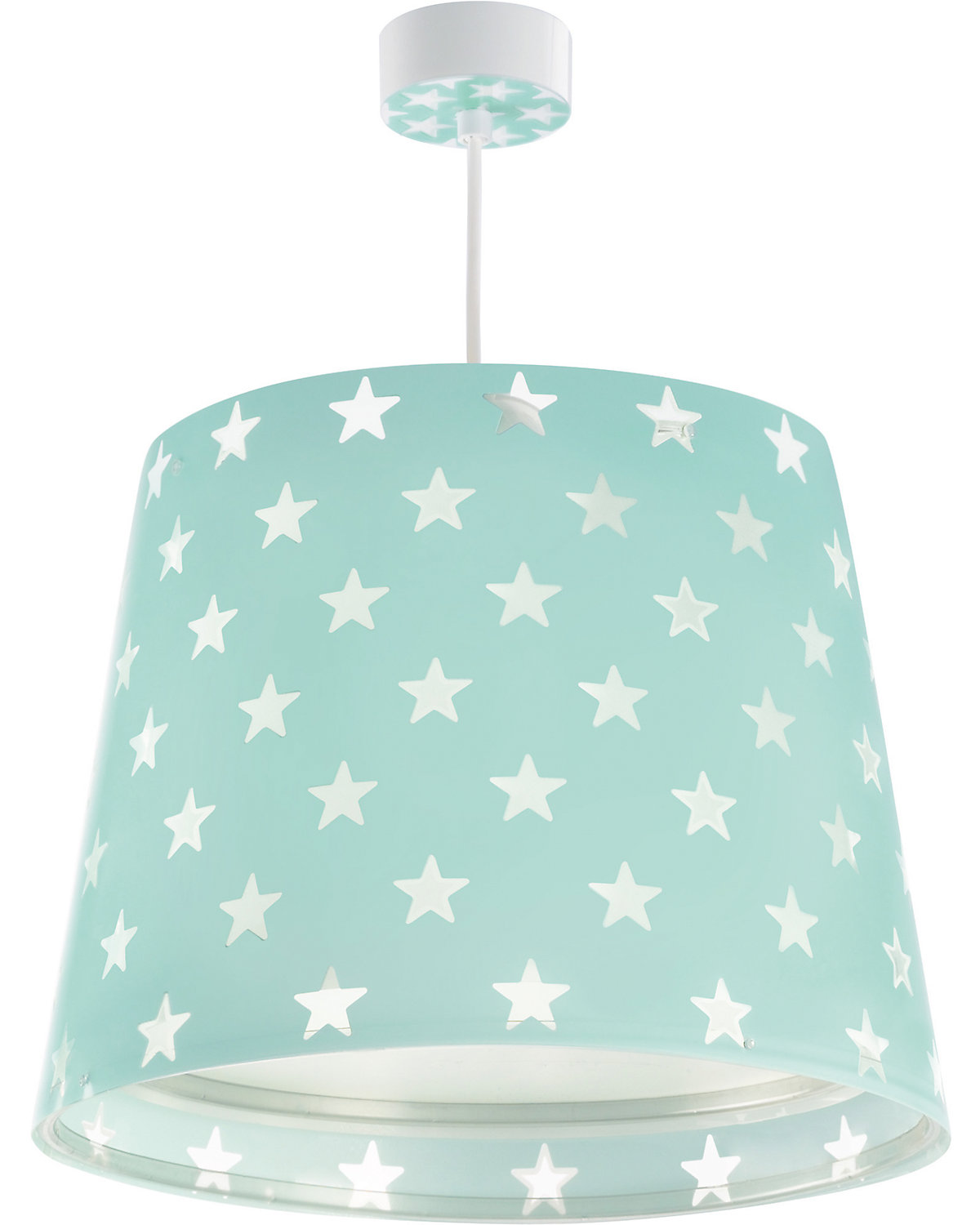 Hängelampe STARS, Glow in the dark, türkis