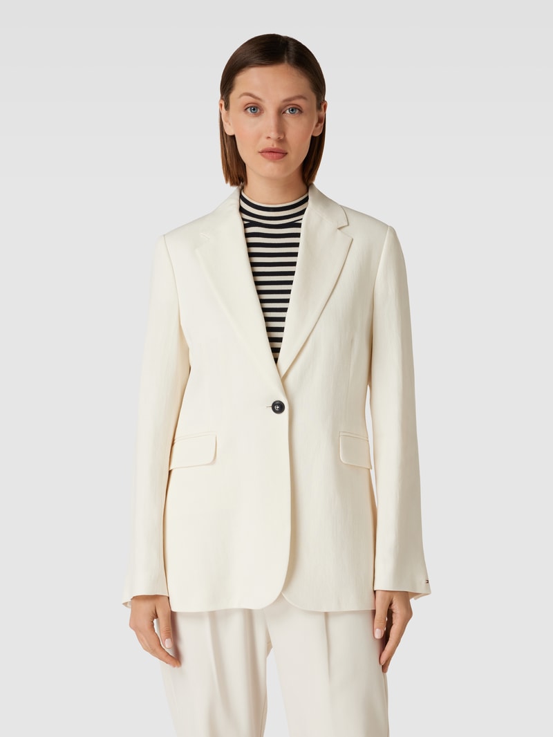 Blazer mit Leinen-Anteil in ecru