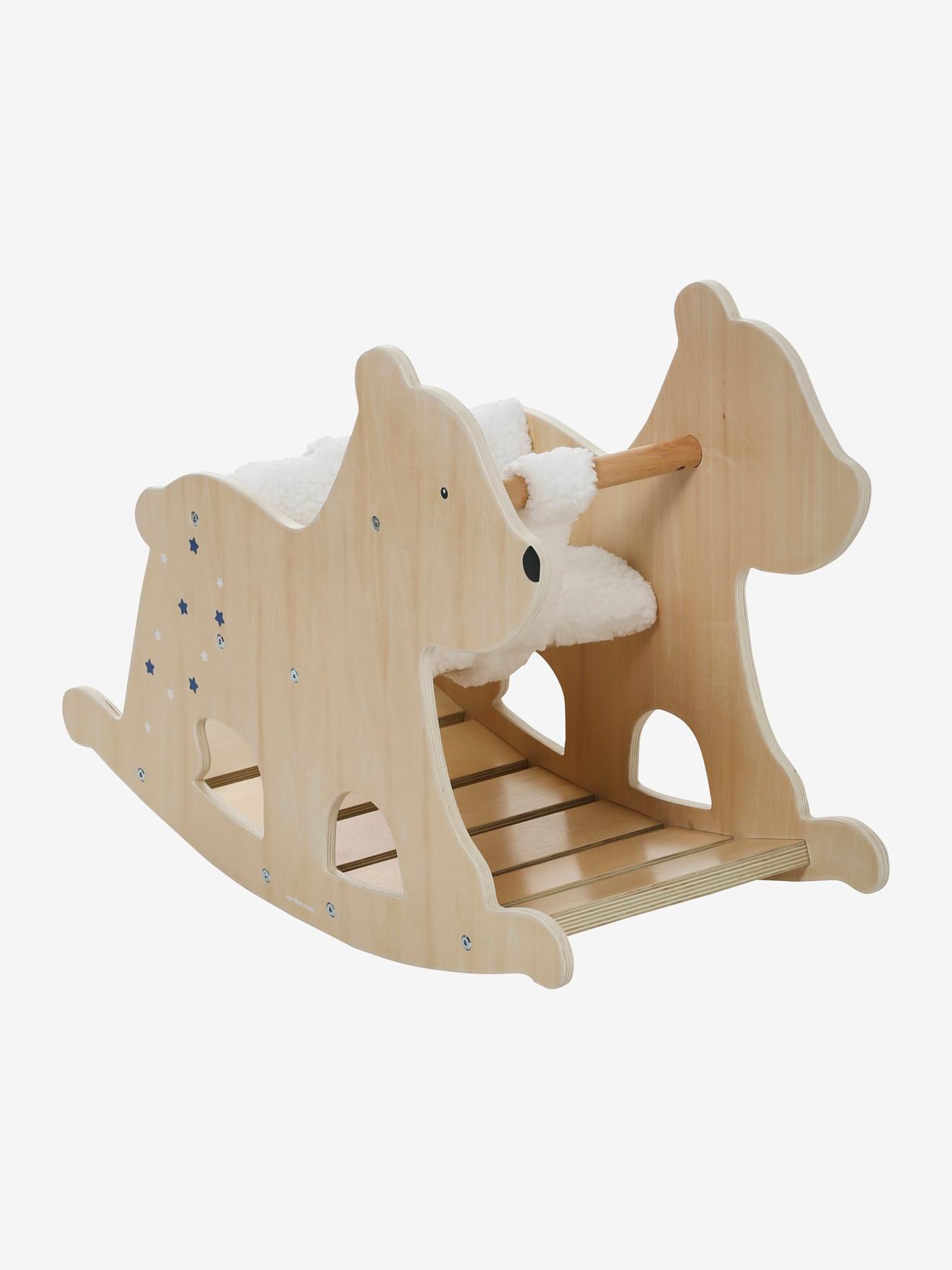 Vertbaudet Kinder Schaukel-Eisbär aus Holz FSC - beige