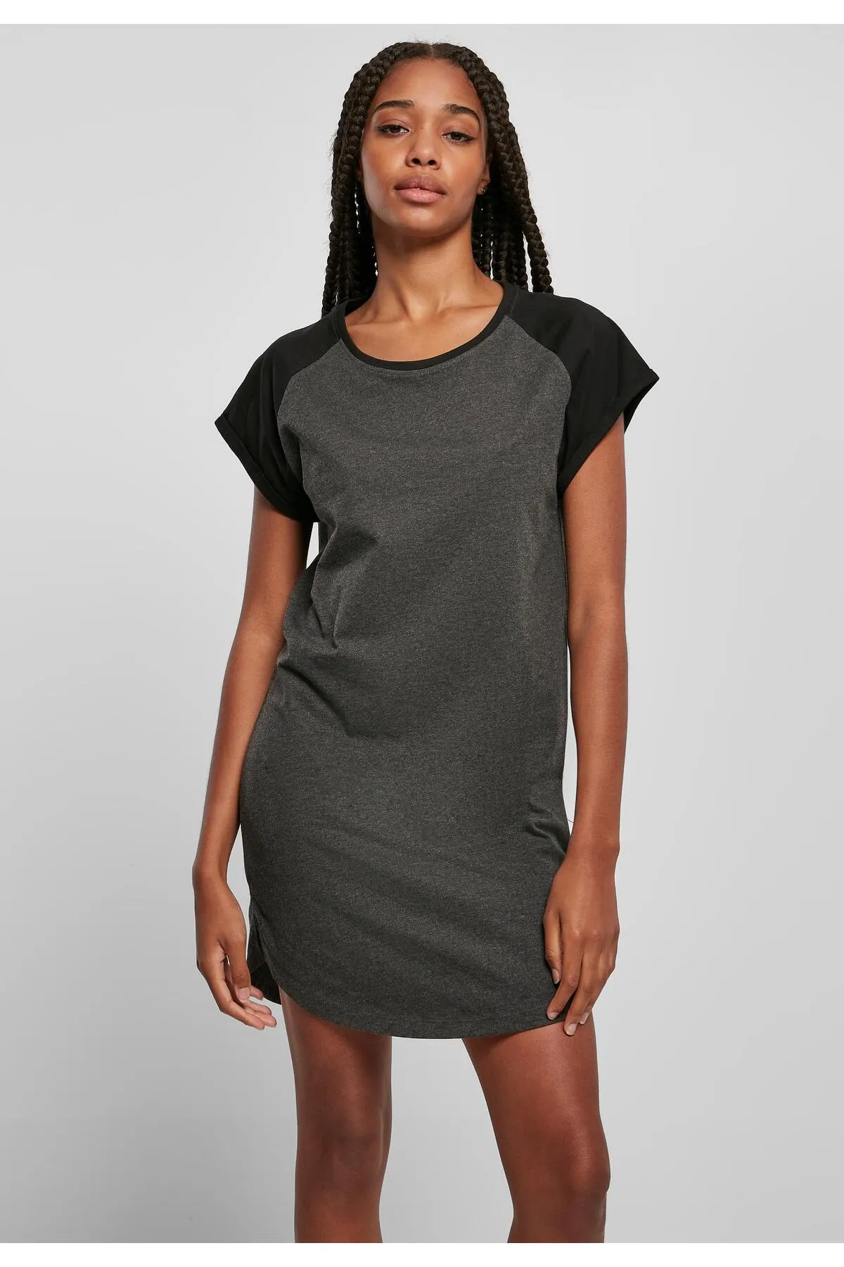 Urban Classics  Damen Kontrast-Raglan-T-Shirt-Kleid für Damen