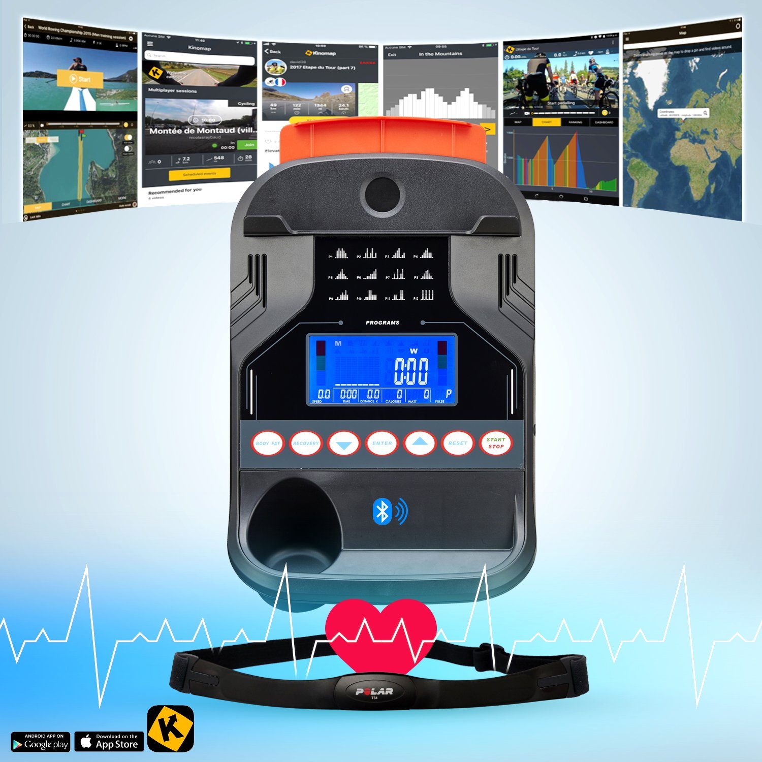 AsVIVA Stepper & Ergometer AsVIVA ST4 Bluetooth, Fitness-Apps per Smartphone/Tablet