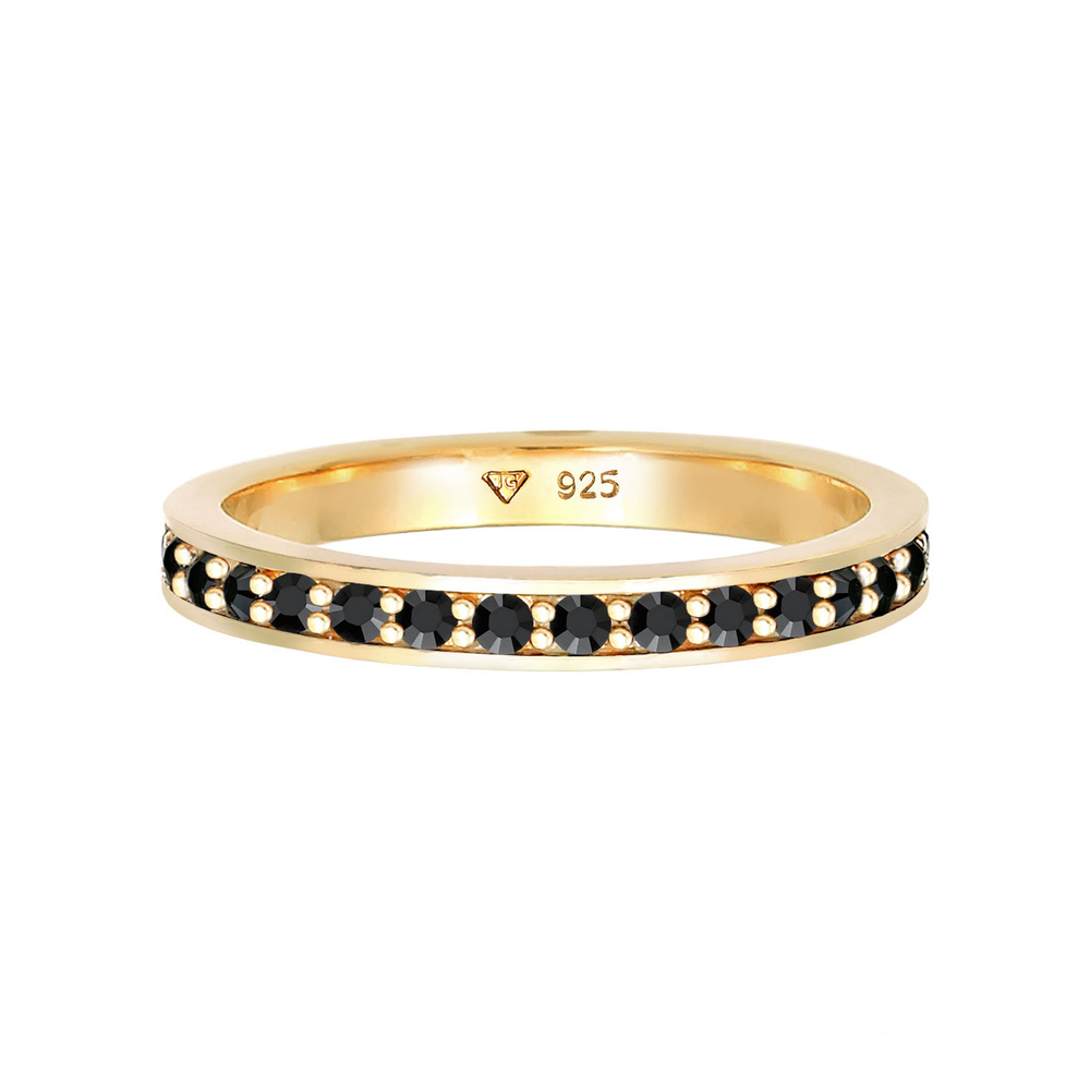 Elli Elli Bague Femmes bande Memoire avec cristaux en argent sterling 925 Bague