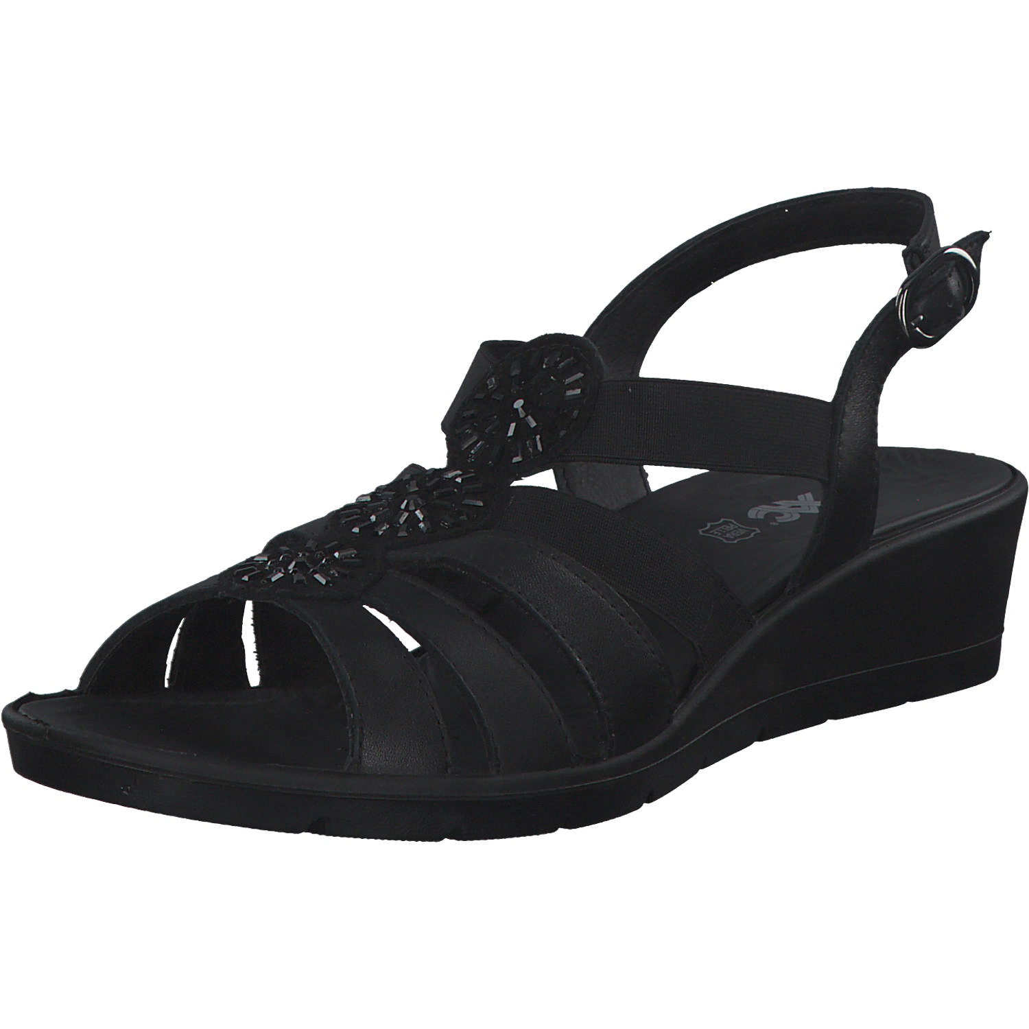 IMAC 357010, Plateau-Sandaletten, Damen, nero