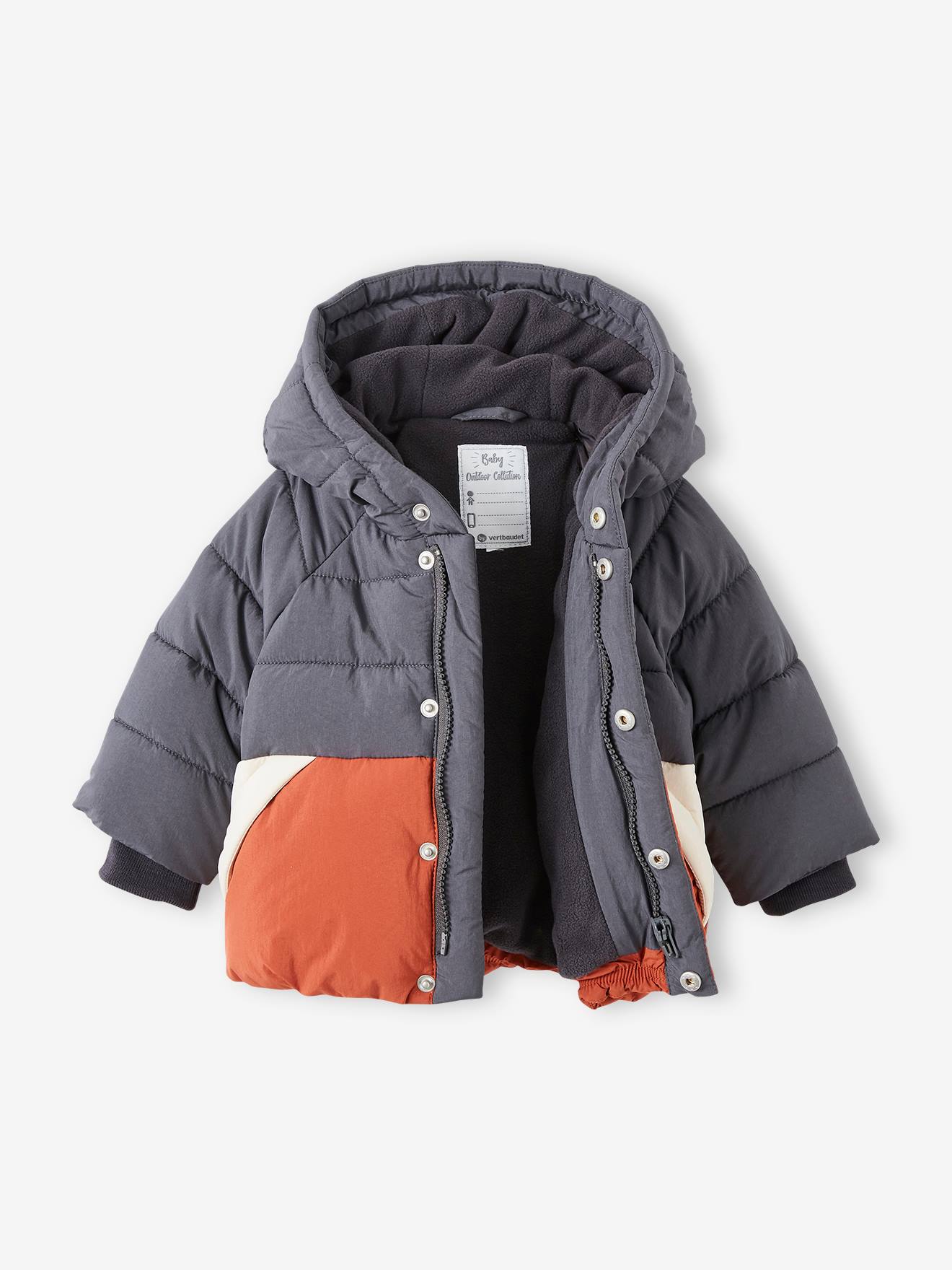 Doudoune colorblock bébé avec capuche marine