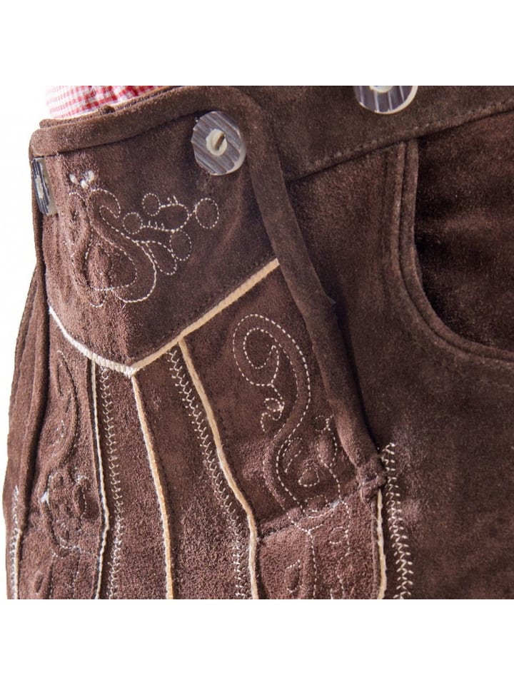 Edelnice Lederhose in dunkelbraun günstig kaufen