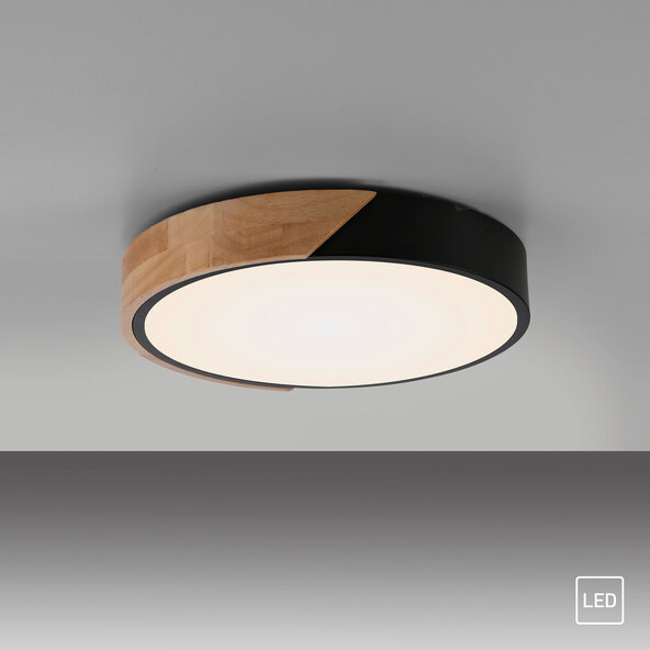 LED-Deckenleuchte BILA, Ø 32 cm, schwarz
