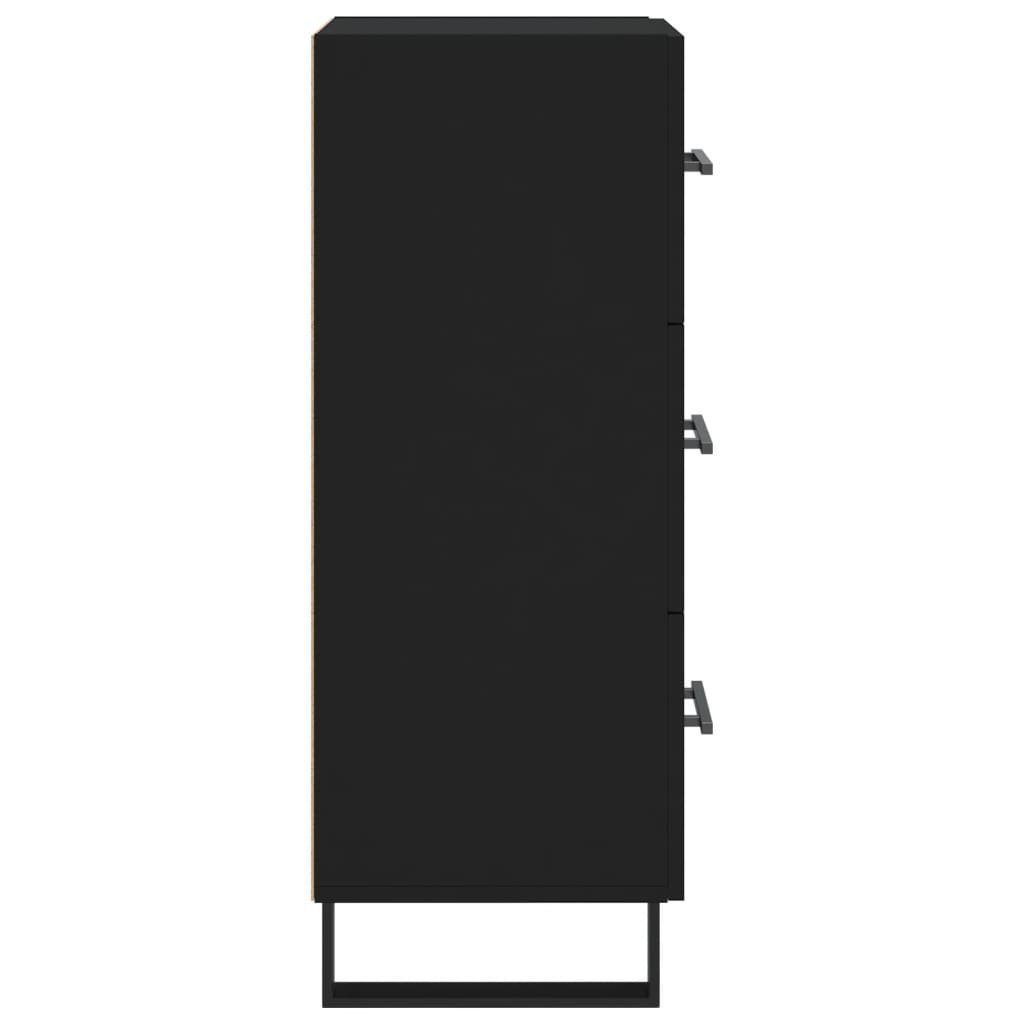 vidaXL Sideboard Sideboard Schwarz 34,5x34x90 cm Holzwerkstoff (1 St)