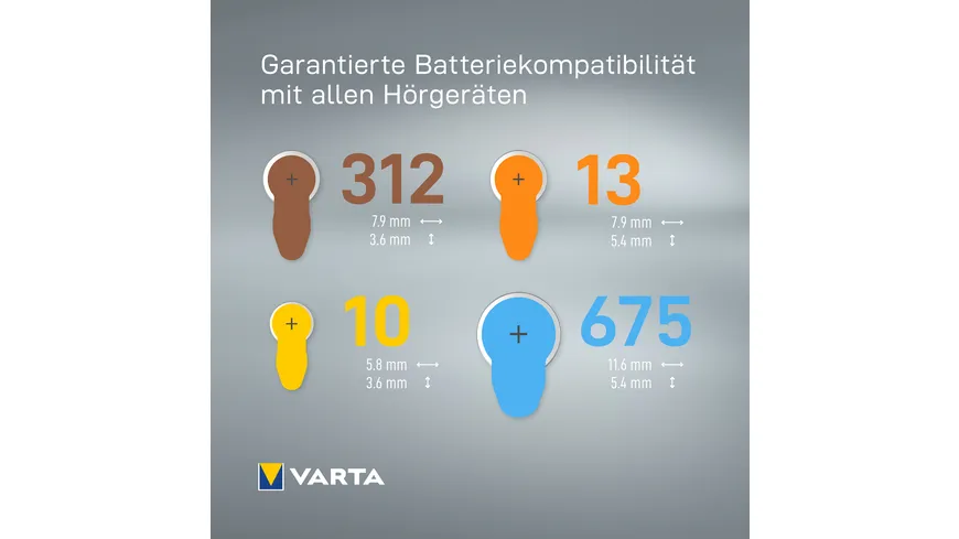 VARTA Hearing Aid Batteries 675 Blister 6er