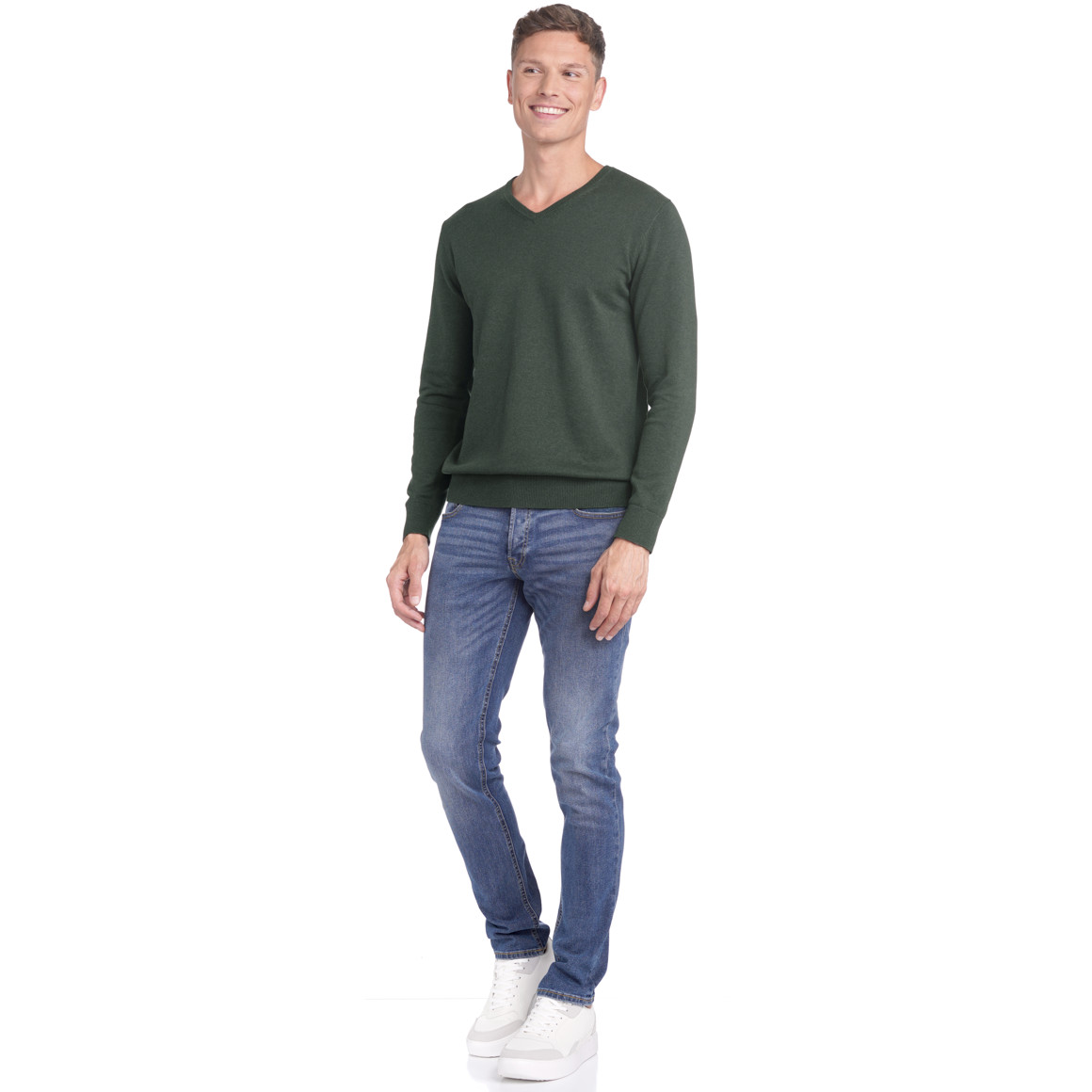 Herren Feinstrickpullover mit V-Ausschnitt