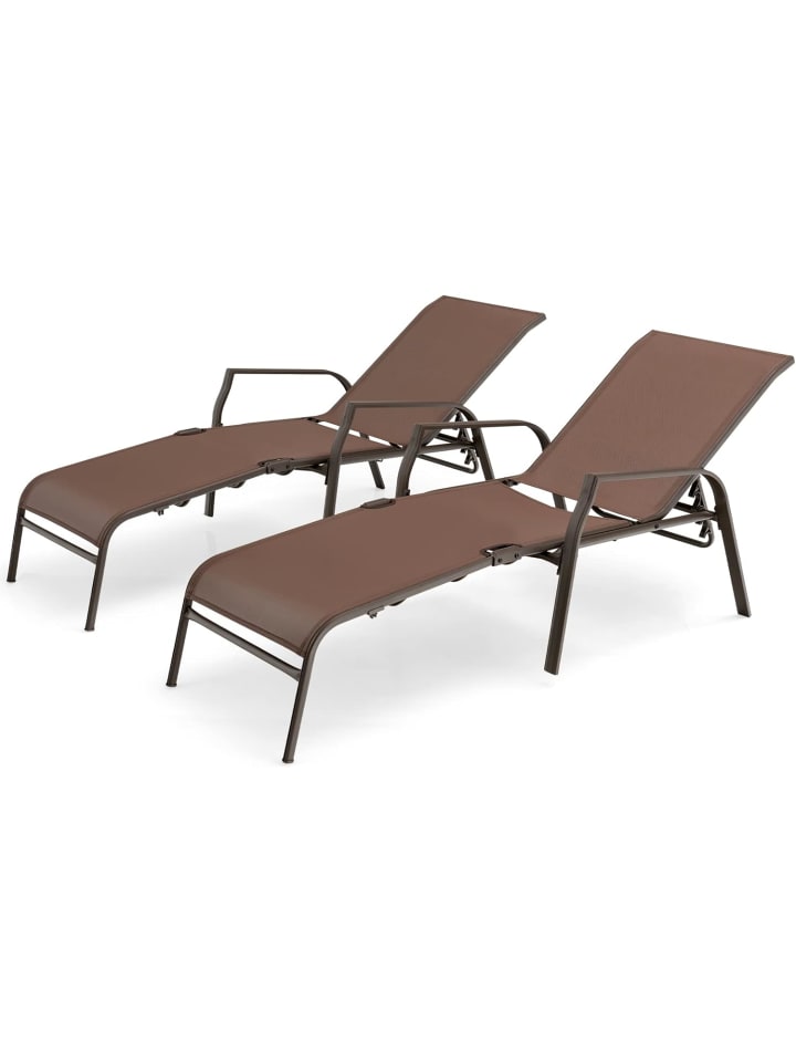 COSTWAY 2er Set Sonnenliege 92 x 52 x 36 cm in Braun günstig kaufen onesize