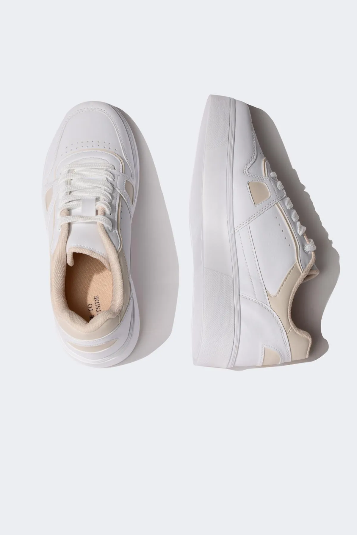 DeFacto  Damen-Sneakers mit flacher Sohle und Schnürung aus Kunstleder B9720axns