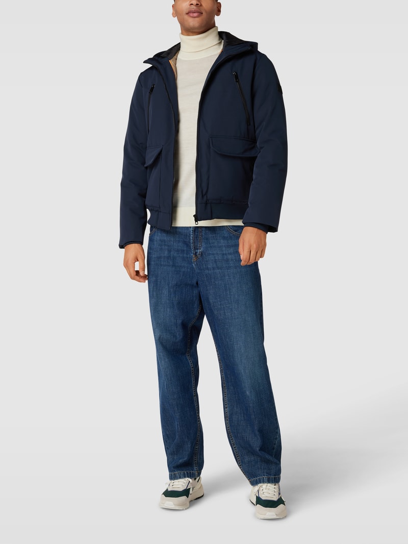 Parka mit Pattentaschen in marineblau