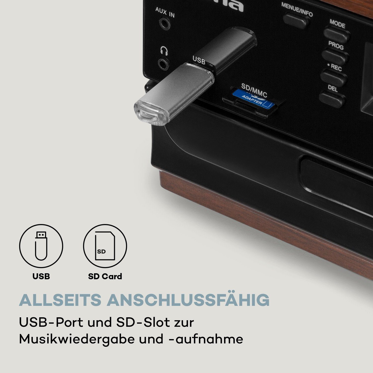 Auna Connect System Stereoanlage (FM und DAB+ Radiotuner)